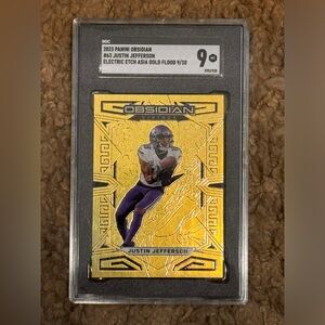 2023 Obsidian Justin Jefferson Electric Etch Asia Gold Flood
 /10 #63 SGC 9
